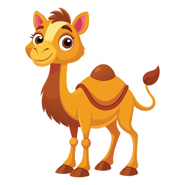 cartoon funny camel on white background