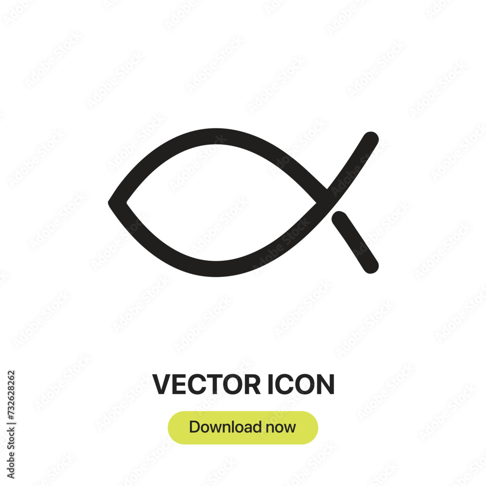Poster fish icon vector. linear-style sign for mobile concept and web design. fish symbol illustration. pix