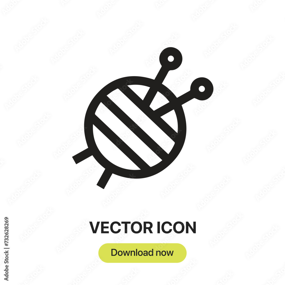 Aufkleber knitting icon vector. linear-style sign for mobile concept and web design. knitting symbol illustrat