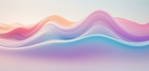 Fototapeta premium Gradient hills in pastel colors. Volumetric gradient shapes.