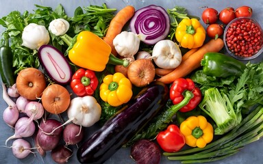 many varied colored fresh vegetables for home delivery. banner advertising