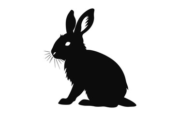 Easter Bunny black silhouette vector isolated on a white background