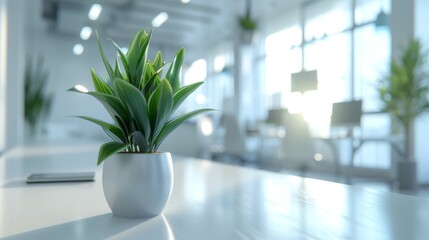 Fototapeta premium Blurred background of a light modern office
