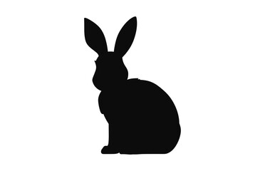 Easter Bunny silhouette black vector isolated on a white background