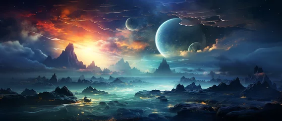 Poster Fantasy beautiful night sky © Inlovehem
