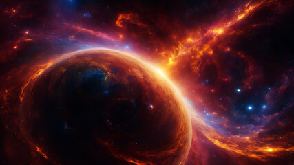 Obraz premium Create an abstract background inspired by the cosmic beauty of the universe, featuring ethereal swirls and gradients reminiscent of galaxies and nebulae bright ligtning, kodak 400, cinematic, ultra