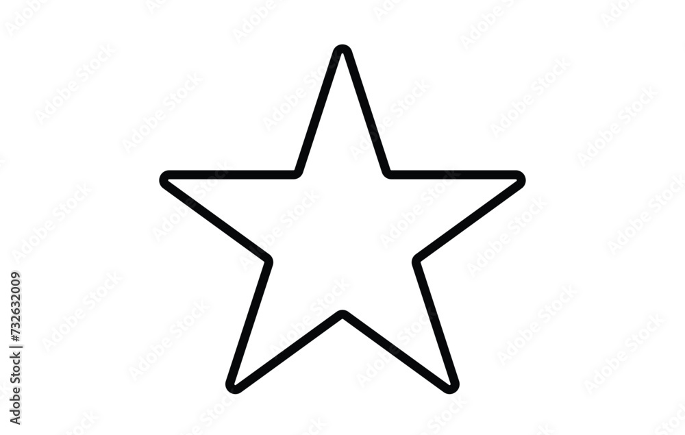Poster star icon, classic form, outline variant. easily colorable vector design on isolated background. vec