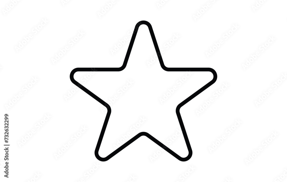 Poster star icon, classic form, outline variant. easily colorable vector design on isolated background. vec