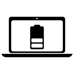 Laptop Battery Charging Filled Icon | Charging Icon | laptop Charging Level Indicator [50%]