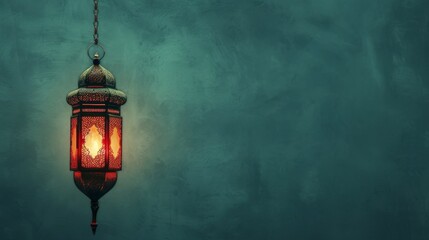Minimalist Islamic Ramadan lantern background - obrazy, fototapety, plakaty