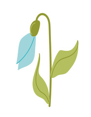 Simple spring flower isolated on a white backgroundArt & Illustration