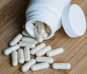 Fototapeta na wymiar Pills with white dose