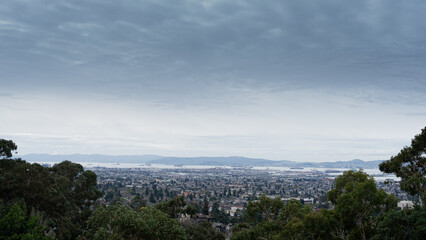 clouds over the view on city