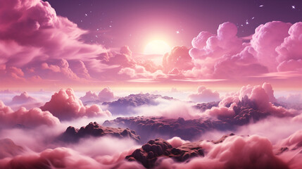 Pink clouds with sunny