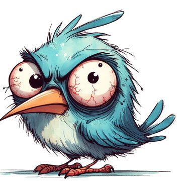 Adorable Cartoon Bird Illustration Cute and Playful Feathered Character Perfect for Child-friendly Designs