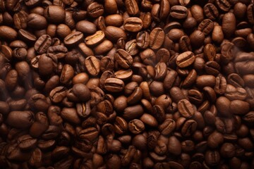 Obraz premium Coffee beans background, Panorama of artistic coffee banner.