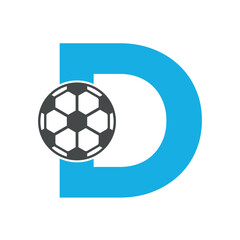 Obraz premium Football Logo combine with letter D vector template
