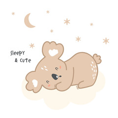 cute sleeping baby koala vector © DesignHouse