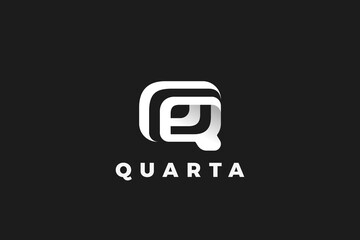 Letter Q Logo Design Vector template Linear Outline style.