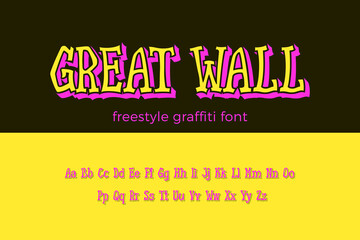 Free Style Font Graffiti Design Vector