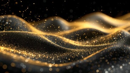 Luxury gold abstract background with liquid shapes. Colourful flow curve illustration. Textured wave pattern for backgrounds.