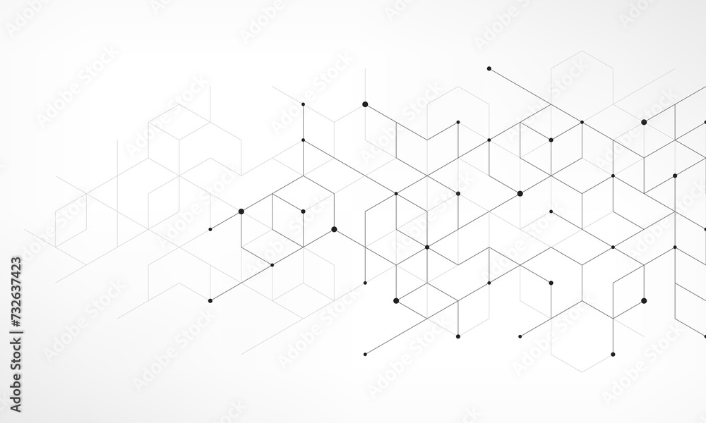 Poster Abstract vector background with simple geometric figures and dots