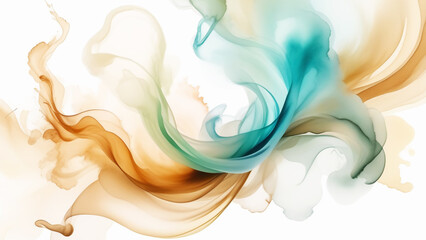 Abstract background with watercolor stains in pastel beige and blue tones. Beautiful screensaver, background for design.