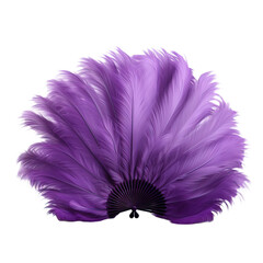 Burlesque feather fan isolated on white or transparent background