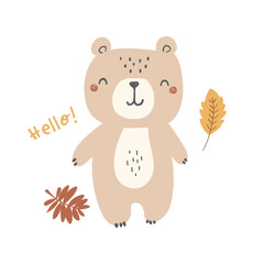 Obraz na płótnie Canvas cute baby bear, forest animal