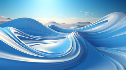 Captivating Visuals: Mesmerizing Water Waves in an Artistic Vector Desig, generative AI