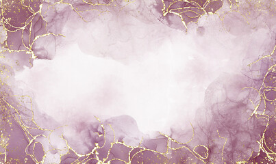 Purple alcohol ink looks like ink dripping into water. Beautiful shine. Beautiful abstract ink flow art with translucent background.