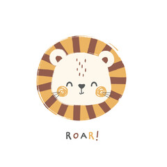 cute lion safari vector graphic