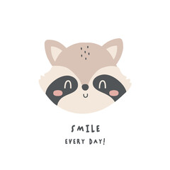 little raccoon vector for printing