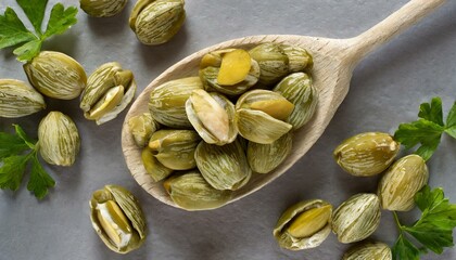Capers on a white background