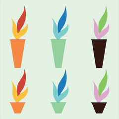 Trendy collection of home cute plants in flowerpots pack icons. Set of houseplants and flowers in pots modern illustrations. Vector aloe, yucca, dracaena, snake plant, schefflera, monstera home flower