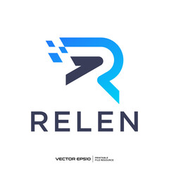 Initial R logo vector illustration