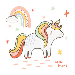 cute little baby magical unicorn