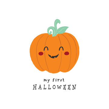 cute baby halloween pumpkin vector
