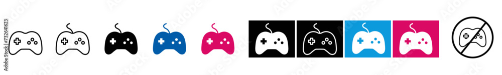 Poster game console icon set. joystick icon set. video game controller icon. vector illustration