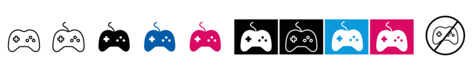 Game console icon set. Joystick icon set. Video game controller icon. Vector illustration