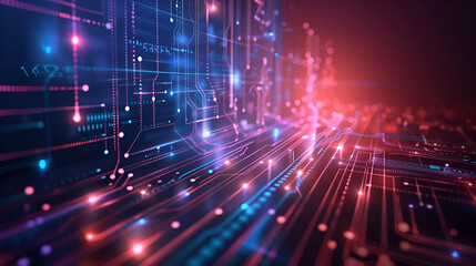 Naklejka premium abstract background with glowing lights