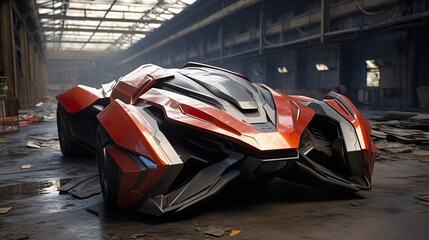 Fototapeta premium a row of cars high tech futuristic vehicle 