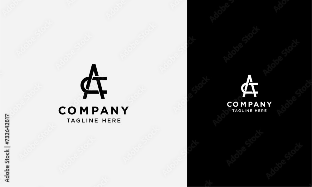 Fototapete AC or CA initial logo concept monogram,logo template designed to make your logo process easy and approachable. All colors and text can be modified