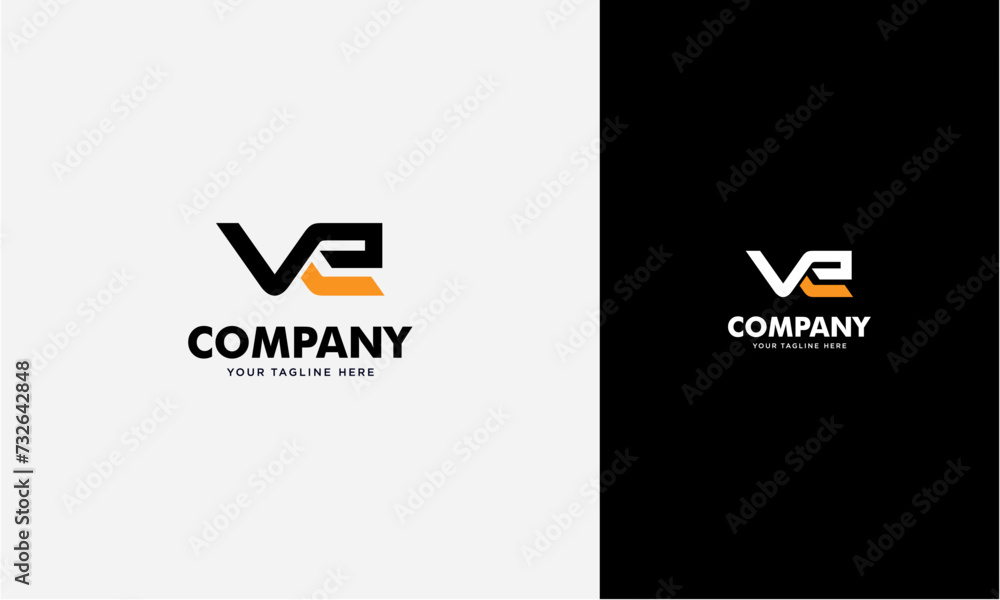 Fototapete ve initial logo concept monogram,logo template designed to make your logo process easy and approacha