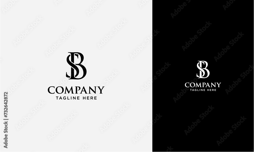 Wall mural sb or bs initial logo concept monogram,logo template designed to make your logo process easy and app - Wall murals