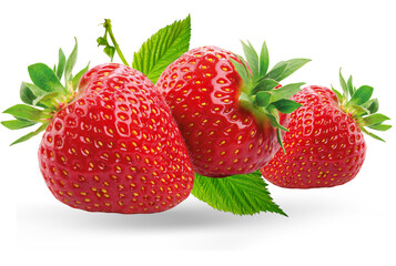 bunch of strawberry isolated on white background - Powered by Adobe