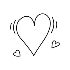 Love icon using a hand-drawn style. Love icon in line style