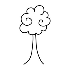 Tree icon using a hand-drawn style. Tree icon in line style