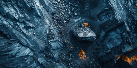 Epic shot of coal and mineral mining Generative AI
