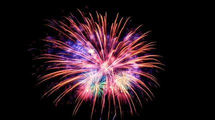 Beautiful colorful of fireworks on black background